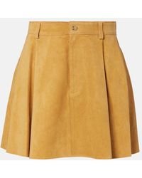 Polo Ralph Lauren - High-Rise-Minirock Aus Veloursleder - Lyst
