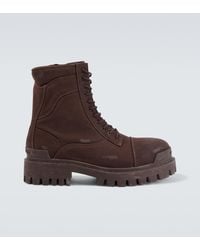 Balenciaga - Strike Distressed Canvas Combat Boots - Lyst