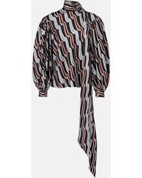 Gucci - Printed Twill Blouse - Lyst