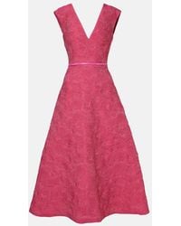 Max Mara - Vestido Midi Valdese De Cloque Con Cinturon - Lyst