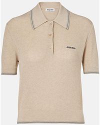 Miu Miu - Cotton-Blend Polo Sweater - Lyst