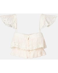 Chloé - Lace-Trimmed Silk Muslin Bra Top - Lyst