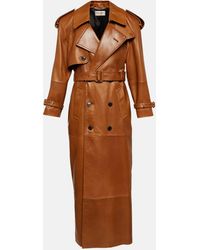 Saint Laurent - Trench-coat en cuir - Lyst