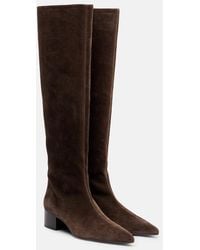 KHAITE - Andee Suede Knee-High Boots - Lyst