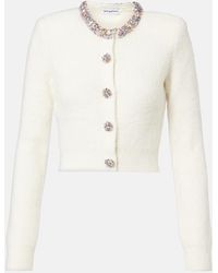 Self-Portrait - Embellished Ribbed-Knit Cardigan - Lyst