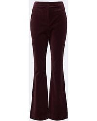 Veronica Beard - Gracie Cotton-Blend Velvet Flared Pants - Lyst