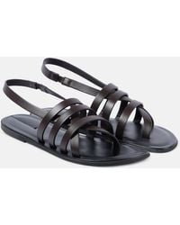 The Row◆Line Sandal in Leather 10mm The Row 10mm Line Leather Sandals in Black | Lyst Canada