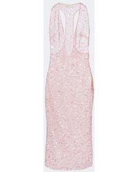 The New Arrivals Ilkyaz Ozel - Olympia Sequined Silk Midi Dress - Lyst