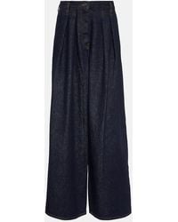 Dries Van Noten - Pleated High-rise Wide Jeans - Lyst