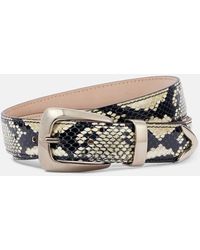 KHAITE - Benny Snake-Effect Leather Belt - Lyst