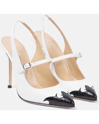 Alessandra Rich - Patent Leather Slingback Pumps - Lyst