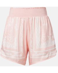Balmain - Printed Satin Shorts - Lyst
