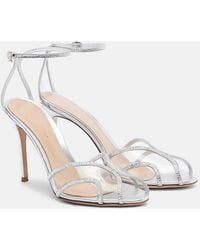 Gianvito Rossi - Isabel 95 Embellished Suede And Pvc Sandals - Lyst