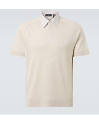 dunhill - Linen And Silk Polo Shirt - Lyst