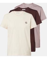 Moncler - Set Of 3 Cotton Jersey T-Shirts - Lyst