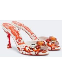 Dolce & Gabbana - Majolica Embellished Brocade Mules - Lyst