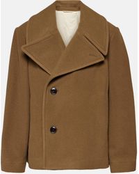Lemaire - Cropped Wool Coat - Lyst