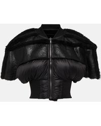 Rick Owens - Shearling-trimmed Leather And Down Jacket - Lyst