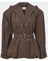 Magda Butrym - Chaqueta De Algodon Con Capucha Y Cinturon - Lyst
