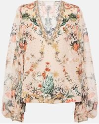 CAMILLA - Floral Silk Blouse - Lyst