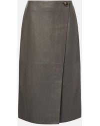 Yves Salomon - Leather Midi Skirt - Lyst