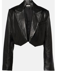 The Sei - Cropped Leather Blazer - Lyst