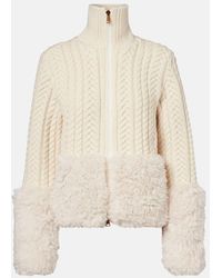 Moncler - Cable-Knit Wool-Blend Cardigan - Lyst