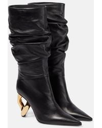 JW Anderson - Chain Heel Leather Knee-high Boots - Lyst