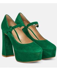 Gianvito Rossi - Mary Jane Suede Leather Pumps - Lyst
