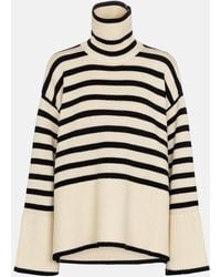 TOTEME - Striped Roll-neck Wool-blend Jumper - Lyst