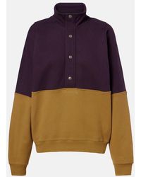 Saint Laurent - Colorblocked Cotton Fleece Sweatshirt - Lyst