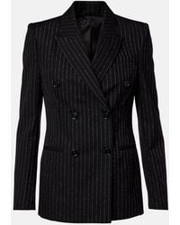 McQueen - Pinstripe Double-Breasted Wool Blazer - Lyst
