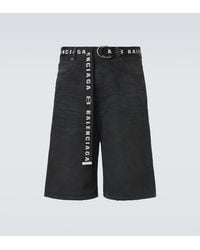 Balenciaga - Unity Belted Denim Bermuda Shorts - Lyst