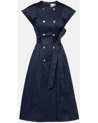 Carolina Herrera - Cotton-Blend Double-Breasted Midi Dress - Lyst