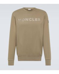 Moncler - Logo Cotton Fleece Sweatshirt - Lyst