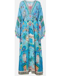 CAMILLA - Robe Midi Imprimee En Soie A Ornements - Lyst
