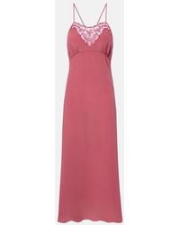 Chloé - Lace-Trimmed Silk Slip Dress - Lyst