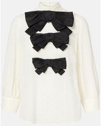 Valentino - Mossi Bow-Detail Cotton Top - Lyst