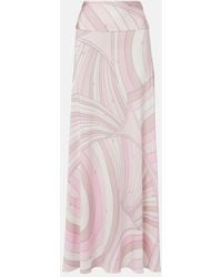 PUCCI - Iride Satin Jersey Maxi Skirt - Lyst