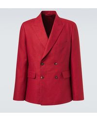 Bode - Double-Breasted Linen Blazer - Lyst