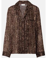 Saint Laurent - Leopard-Print Silk Blouse - Lyst