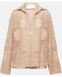 Valentino - Bluse VGold aus Guipure-Spitze - Lyst
