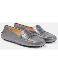 Tod's - Metallic Leather Moccasins - Lyst
