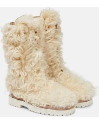Magda Butrym - Shearling Lace-Up Boots - Lyst