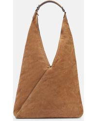 Brunello Cucinelli - Embellished Suede Shoulder Bag - Lyst