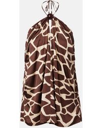 Faithfull the Brand - Jensen Animal-Print Halterneck Satin Top - Lyst