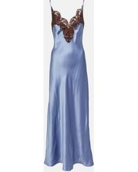 Sir. The Label - Lace-trimmed Silk Maxi Dress - Lyst