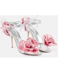 Magda Butrym - Floral-Applique Leather Sandals - Lyst