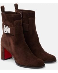 Christian Louboutin - Booty Lock 70 Suede Ankle Boots - Lyst
