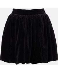 Patou - Cotton Velvet Miniskirt - Lyst